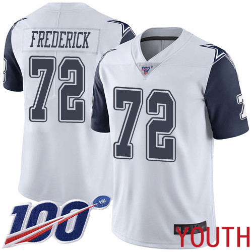 Youth Dallas Cowboys Limited White Travis Frederick 72 100th Season Rush Vapor Untouchable NFL Jersey